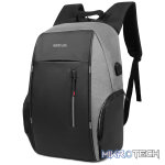 LB210 15? PU + Nylon Laptop Backpack with USB  Grey